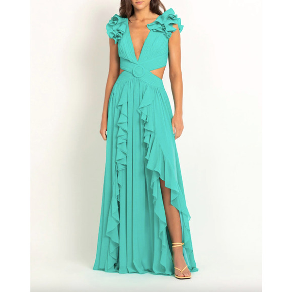 PatBo Cyan Flutter Sleeve Maxi Dress - Picture 6 of 16